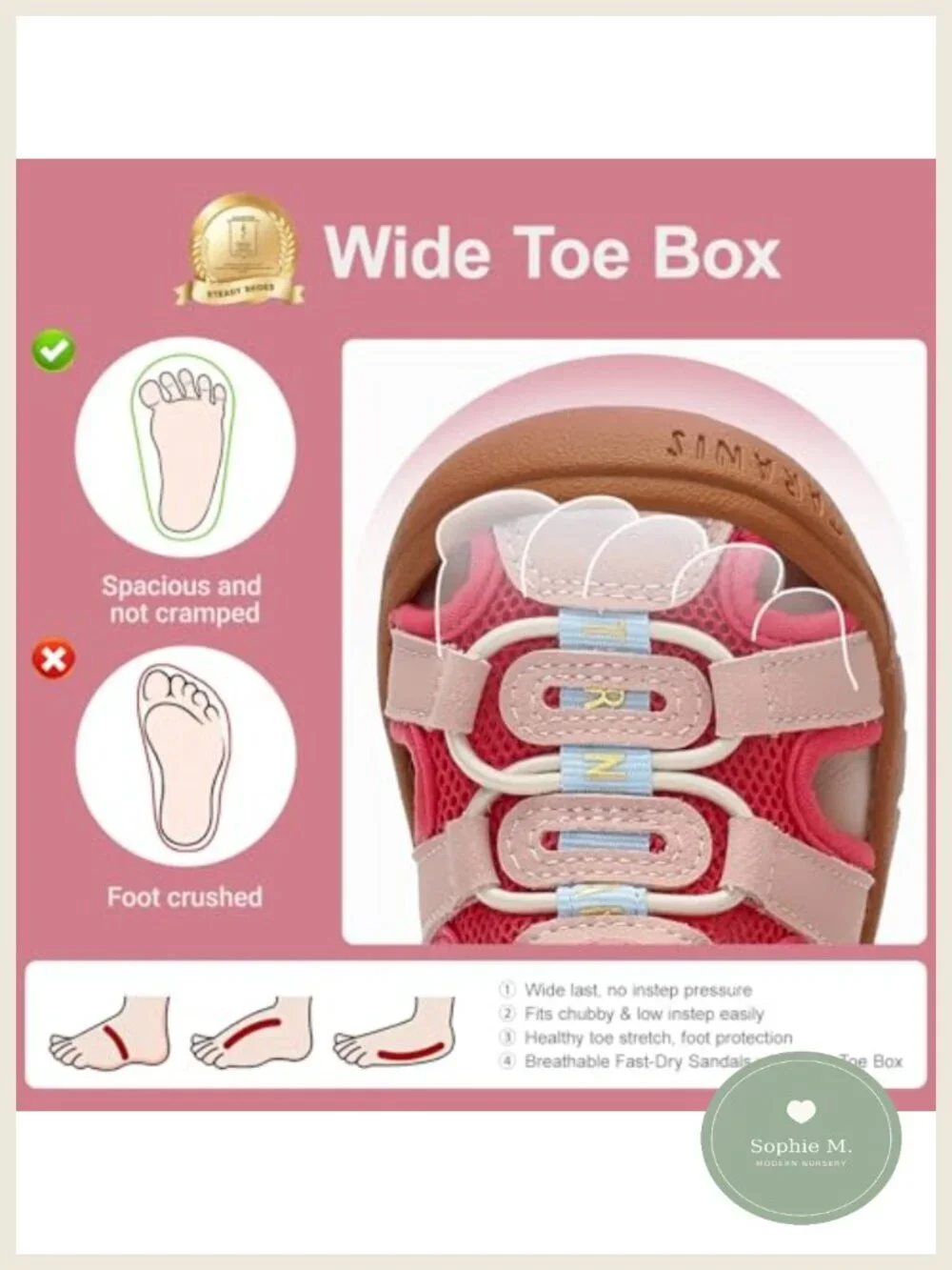 Toddler Boys Girls Closed Toe Athletic Mesh Sandals with Hook and Loop Straps